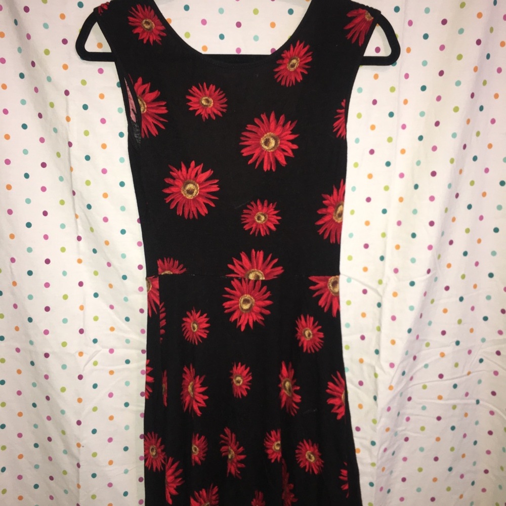 Black & Red Floral Dress